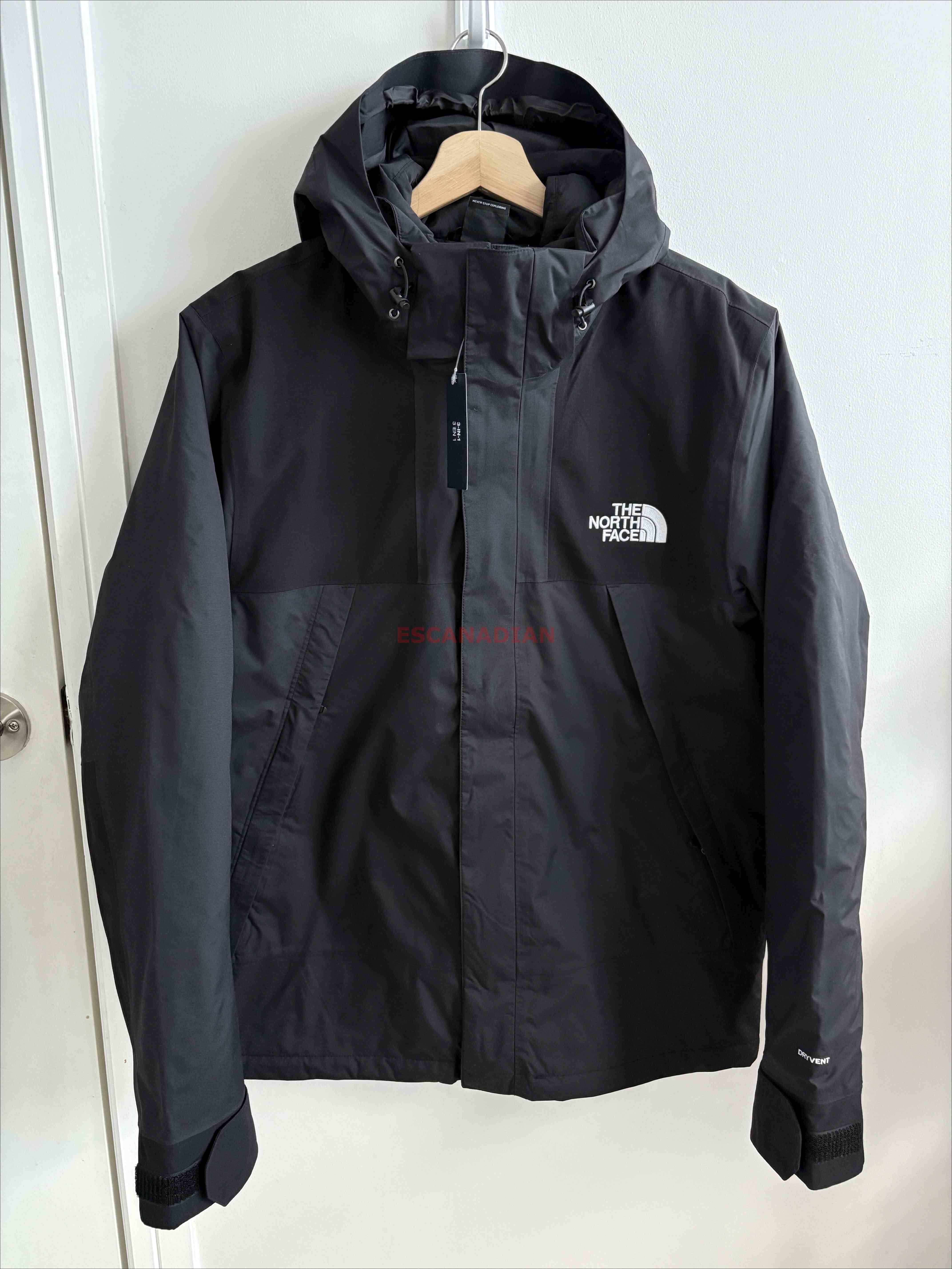 THE NORTH FACE 男大人 600羽絨三合一 刺繡小標 防風 防水 外套 (帽子可拆/內裡可單穿)