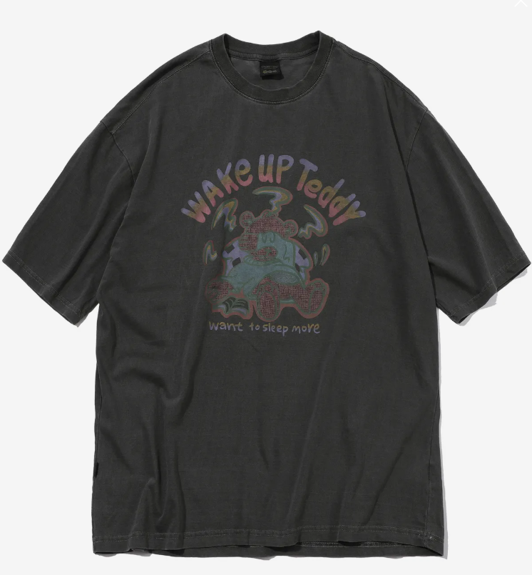 CPGN STUDIO / Wake Up Teddy pigment short T-shirt / smoke black /  JUL25