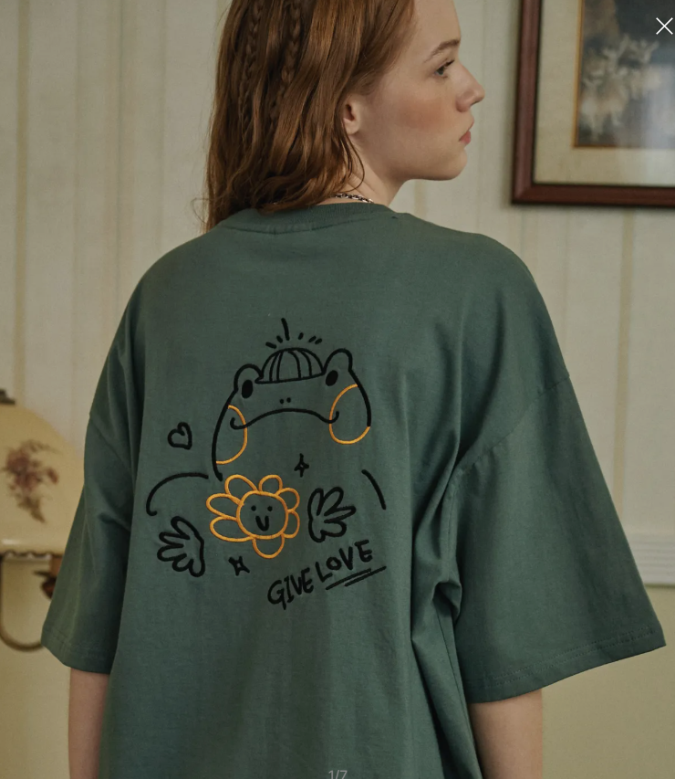 CPGN STUDIO / Doggy pop embroidery short T-shirt / green /  JUL25