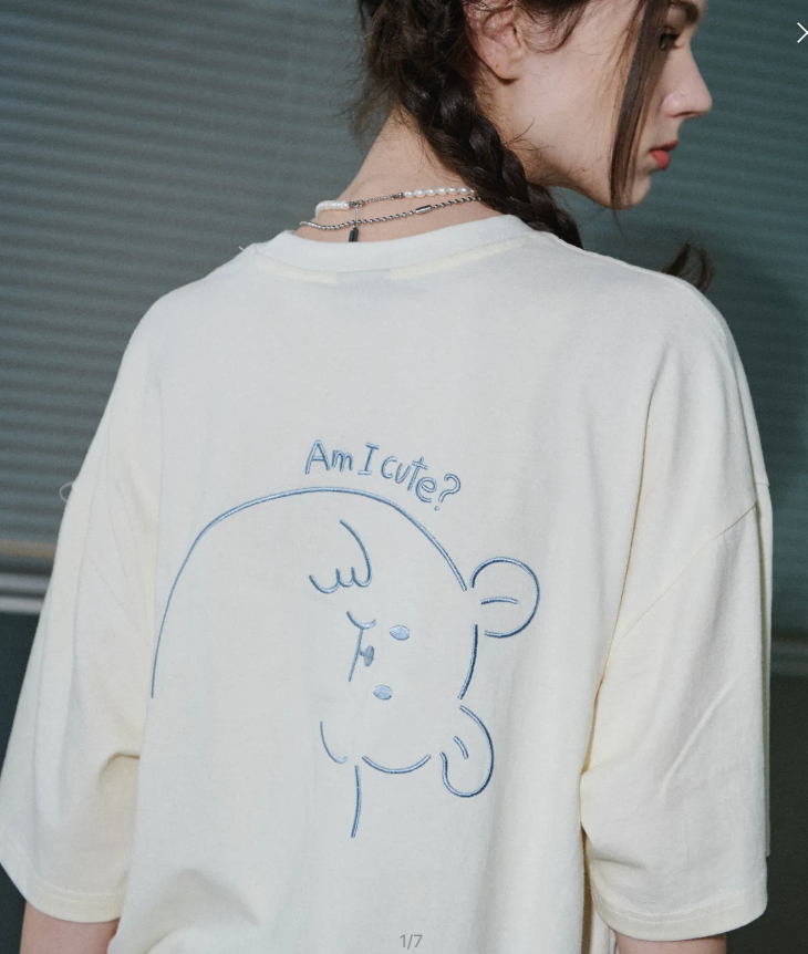 CPGN STUDIO / Cutie Bear  Embroidery Short T-shirt / white /  JUL25