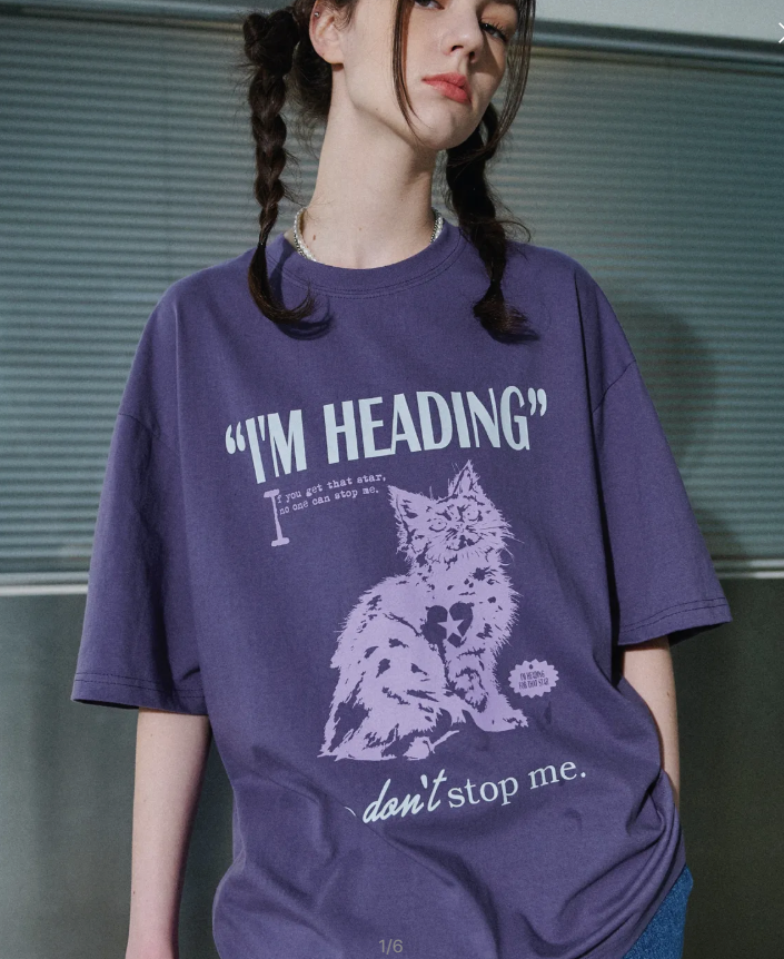 CPGN STUDIO / HEADING CAT T-shirt  /  purple /  JUL25
