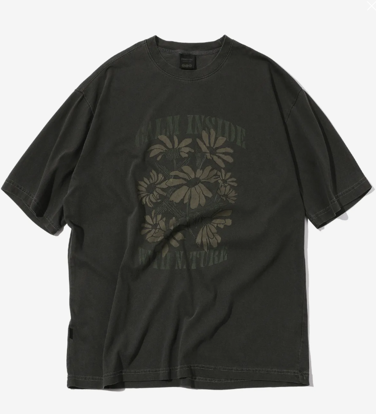 CPGN STUDIO / Peaceflower pigment short T-shirt / smokeblack /  JUL25