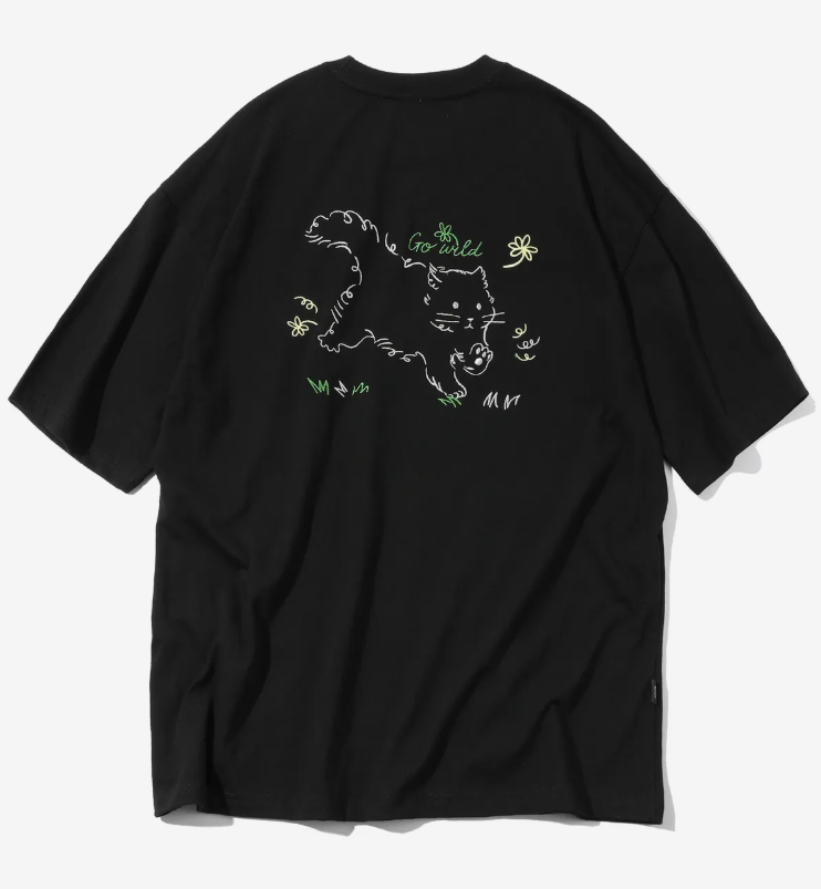 CPGN STUDIO / Wild Cat embroidery short T-shirt /  black /  JUL25
