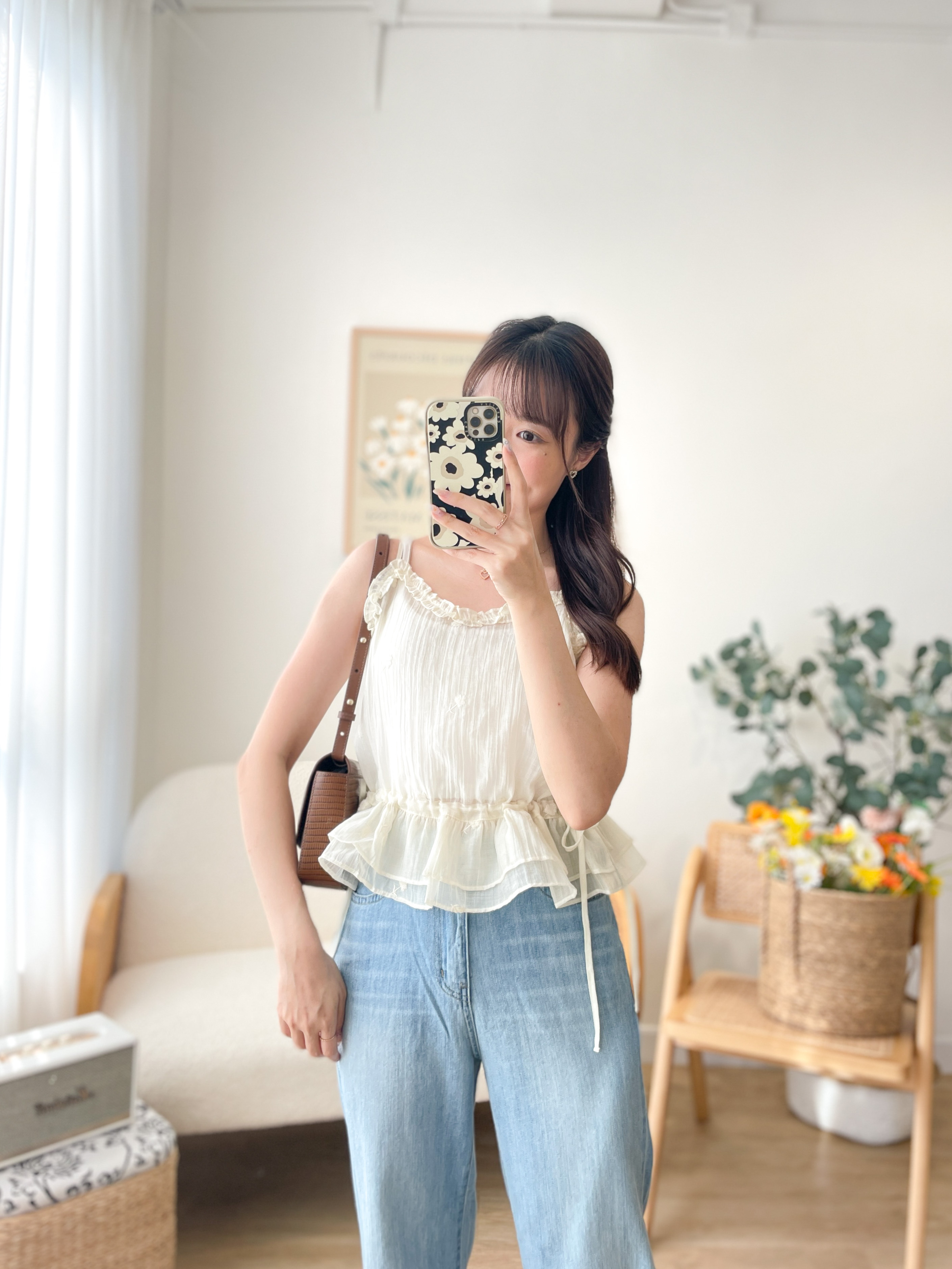 T1333 Auroral Delight Ruffles Tank Top