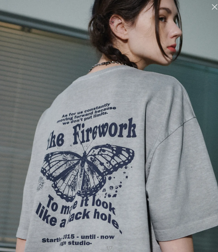 CPGN STUDIO / Butterfly Pigment Short T-shirt / light grey /  JUL25