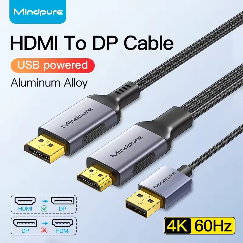 Mindpure HDMI 轉 DisplayPort 4K 線 2m