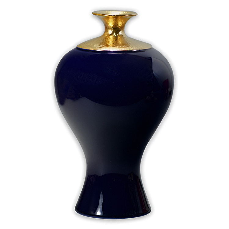 鹿港窯禮品館│瓷器 鎏金花瓶 霽藍釉 美人瓶