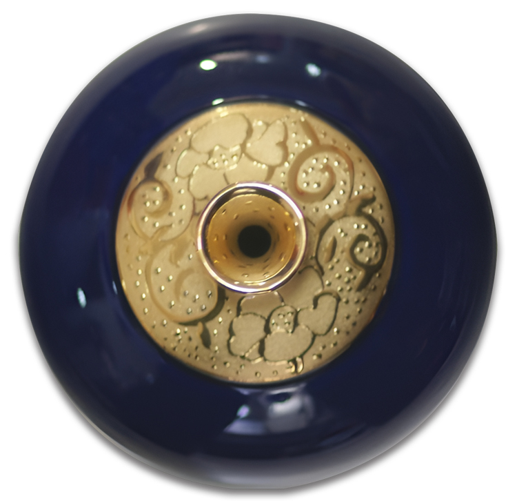 鹿港窯禮品館│瓷器 鎏金花瓶 霽藍釉 寶來瓶