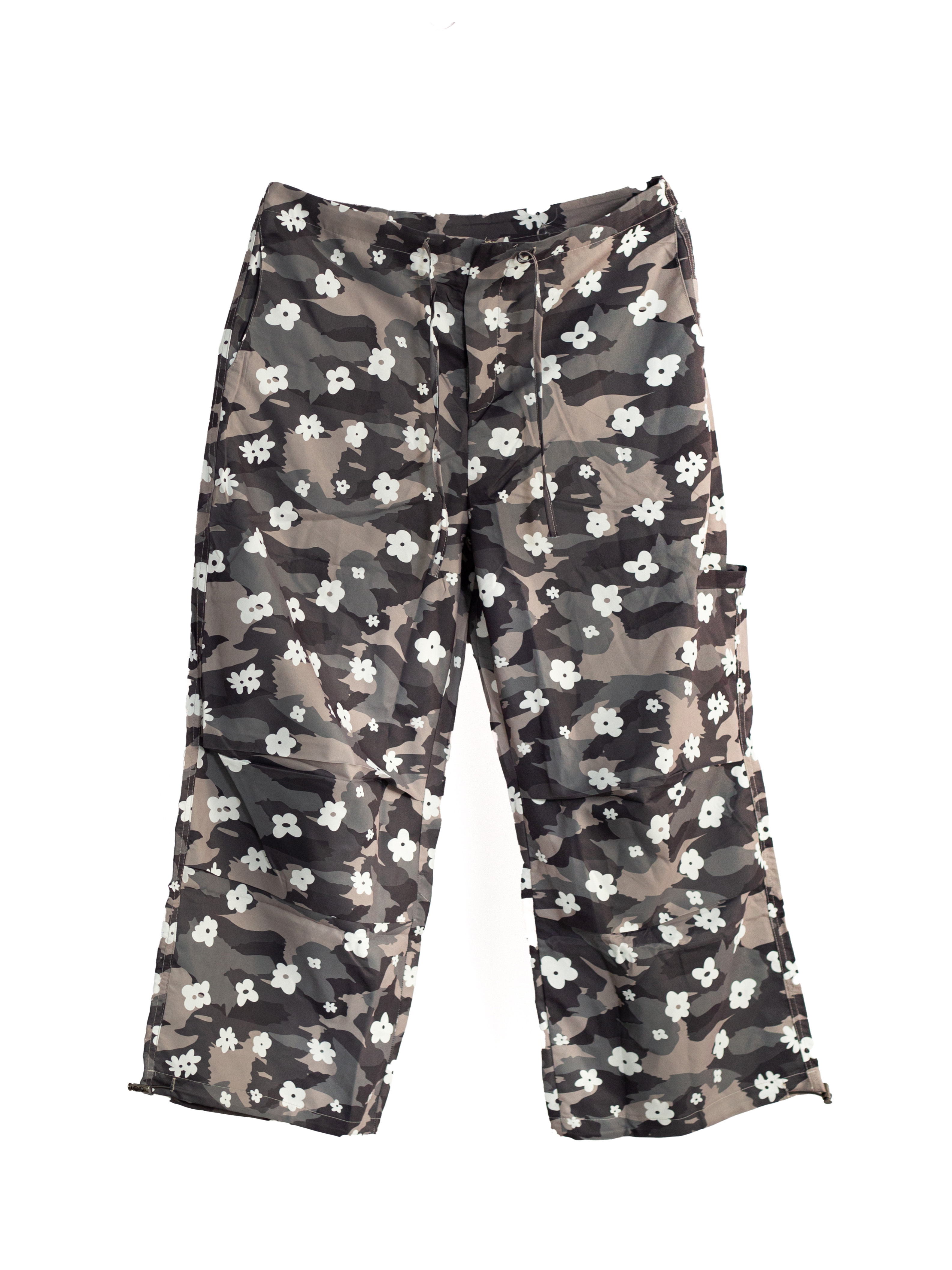 【車庫服飾】小花抽繩工裝長褲