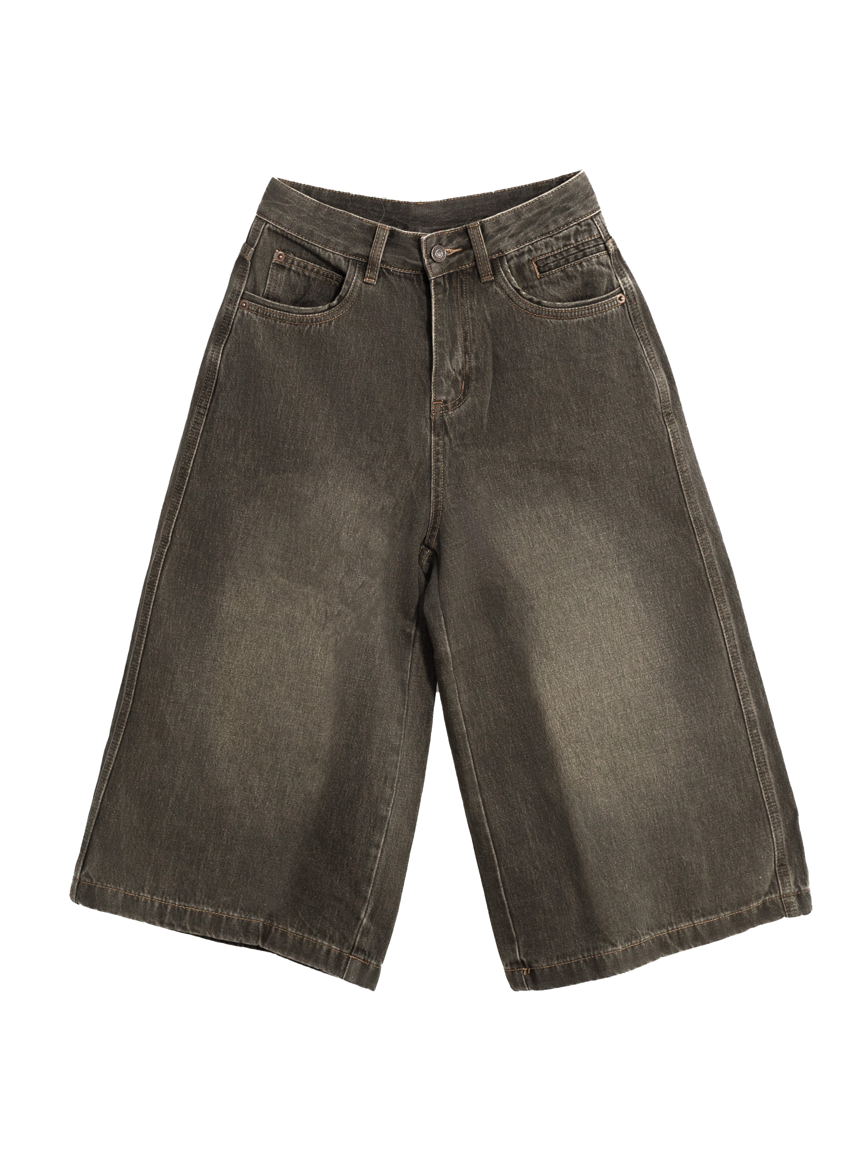 【車庫服飾】洗舊七分牛仔褲