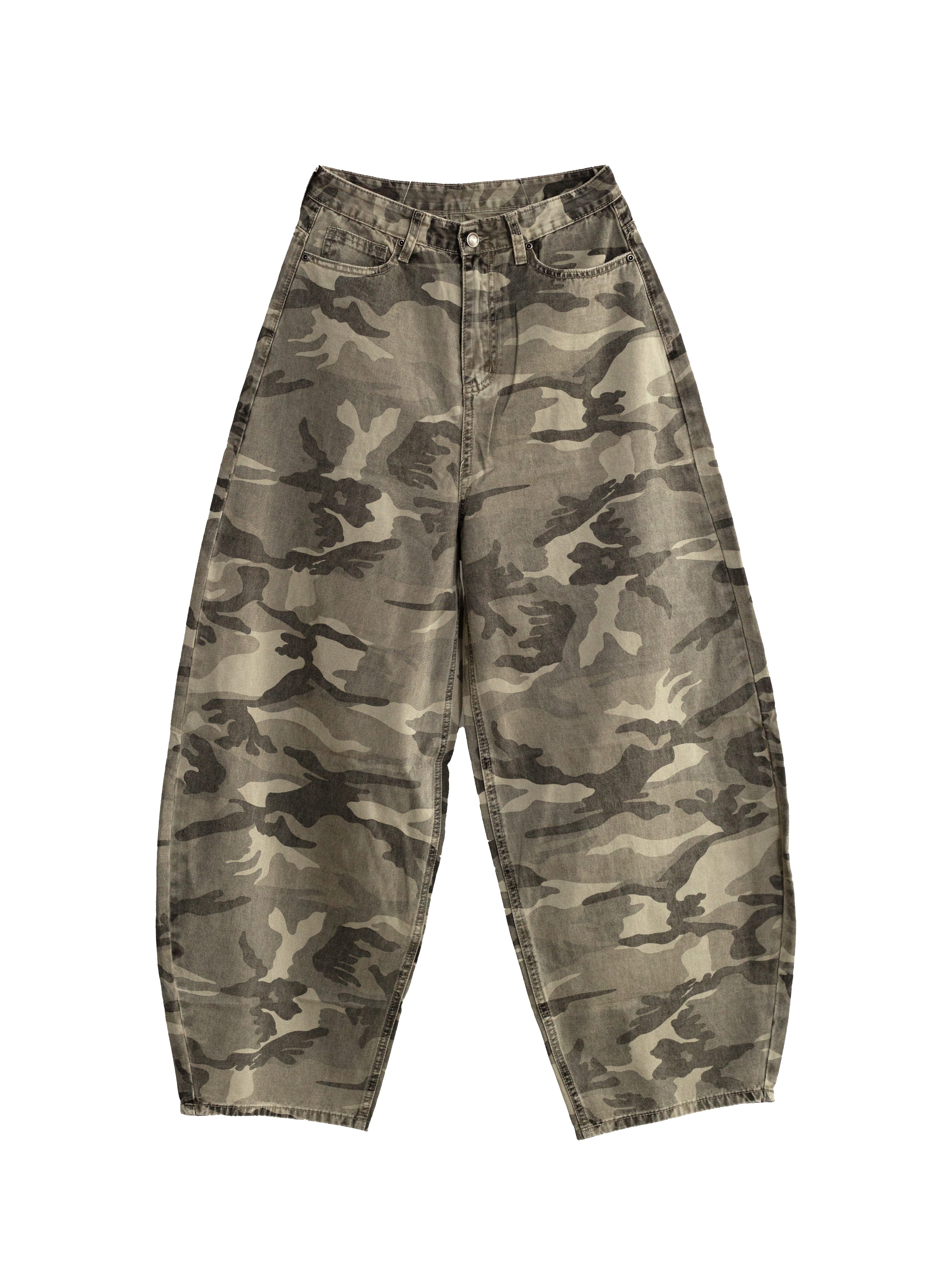 【車庫服飾】迷彩工裝彎刀褲