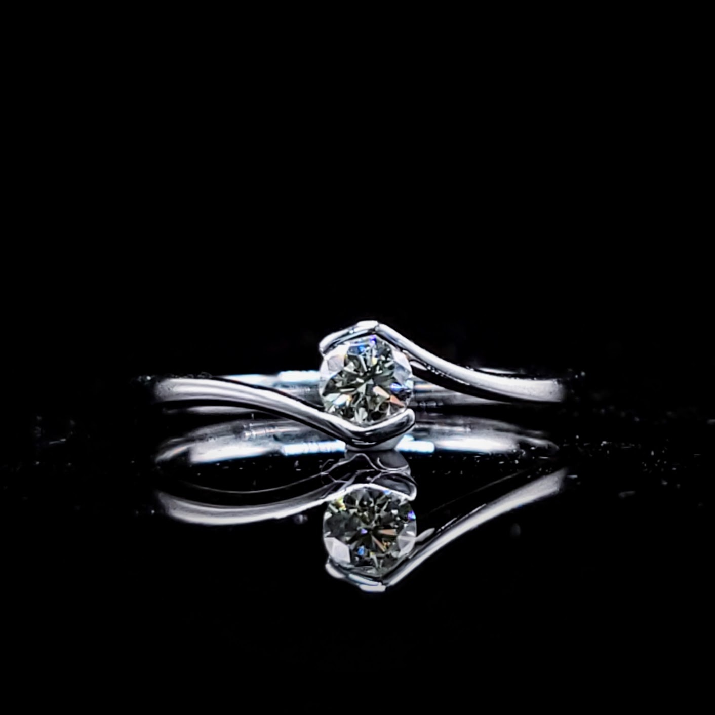 全新18K白金 【單粒19份鑽石】戒指