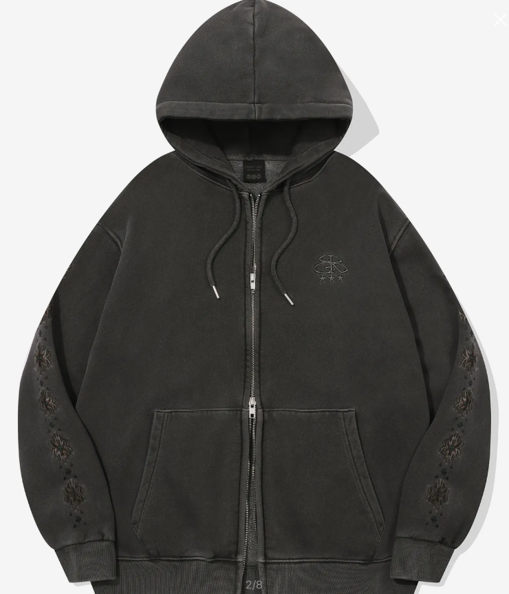 CPGN STUDIO / [2-WAY] skirt sleeve pigment hooded zip-up / smokeblack /  JUL25