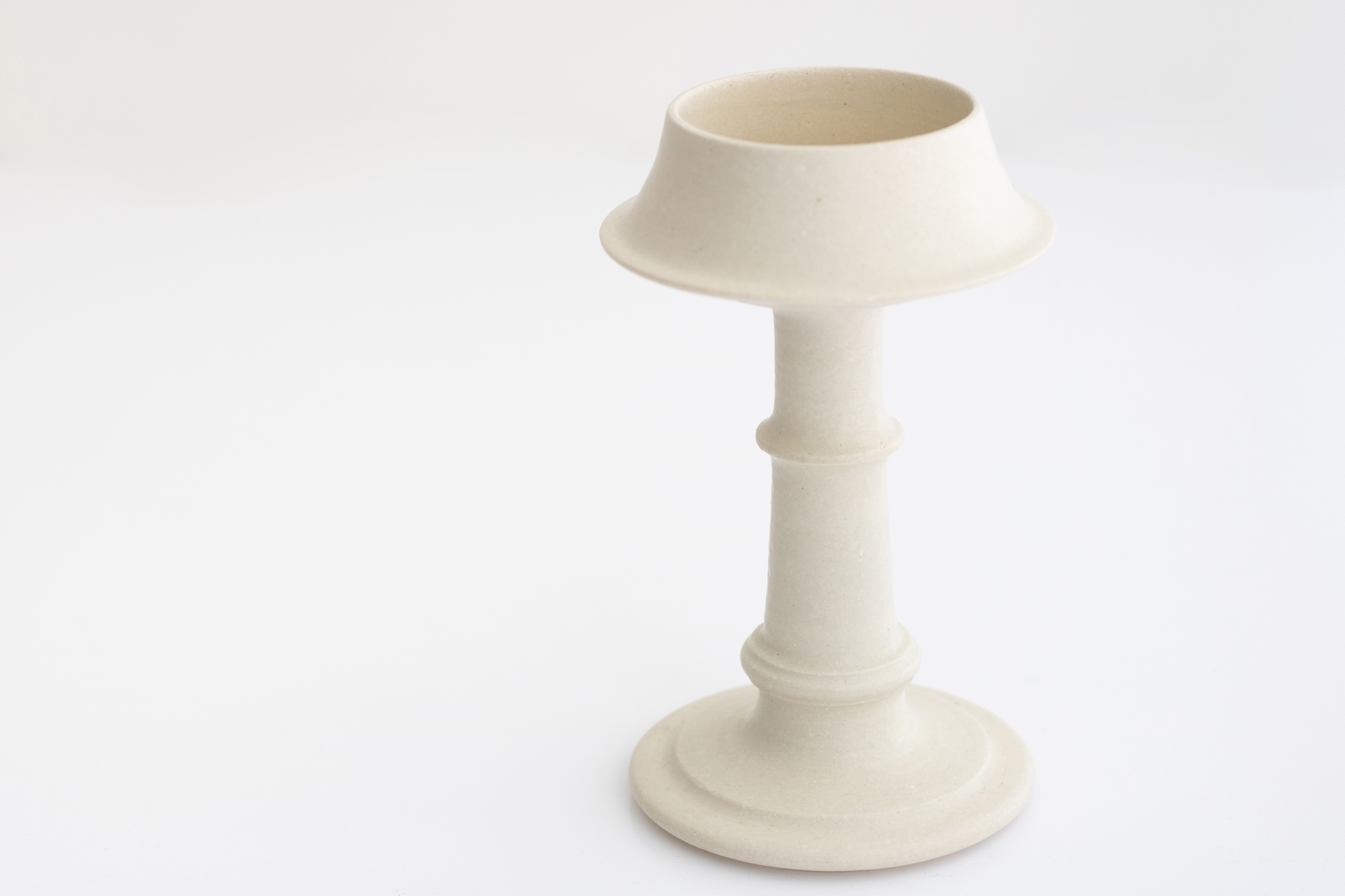 +g 竹口要-高腳碗型燭台 象牙色Ｂ