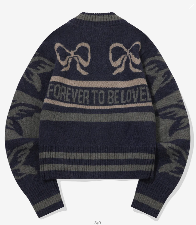 CPGN STUDIO / [2-WAY] RIBBON CROP Knitted Zip-Up / Navy /  JUL25