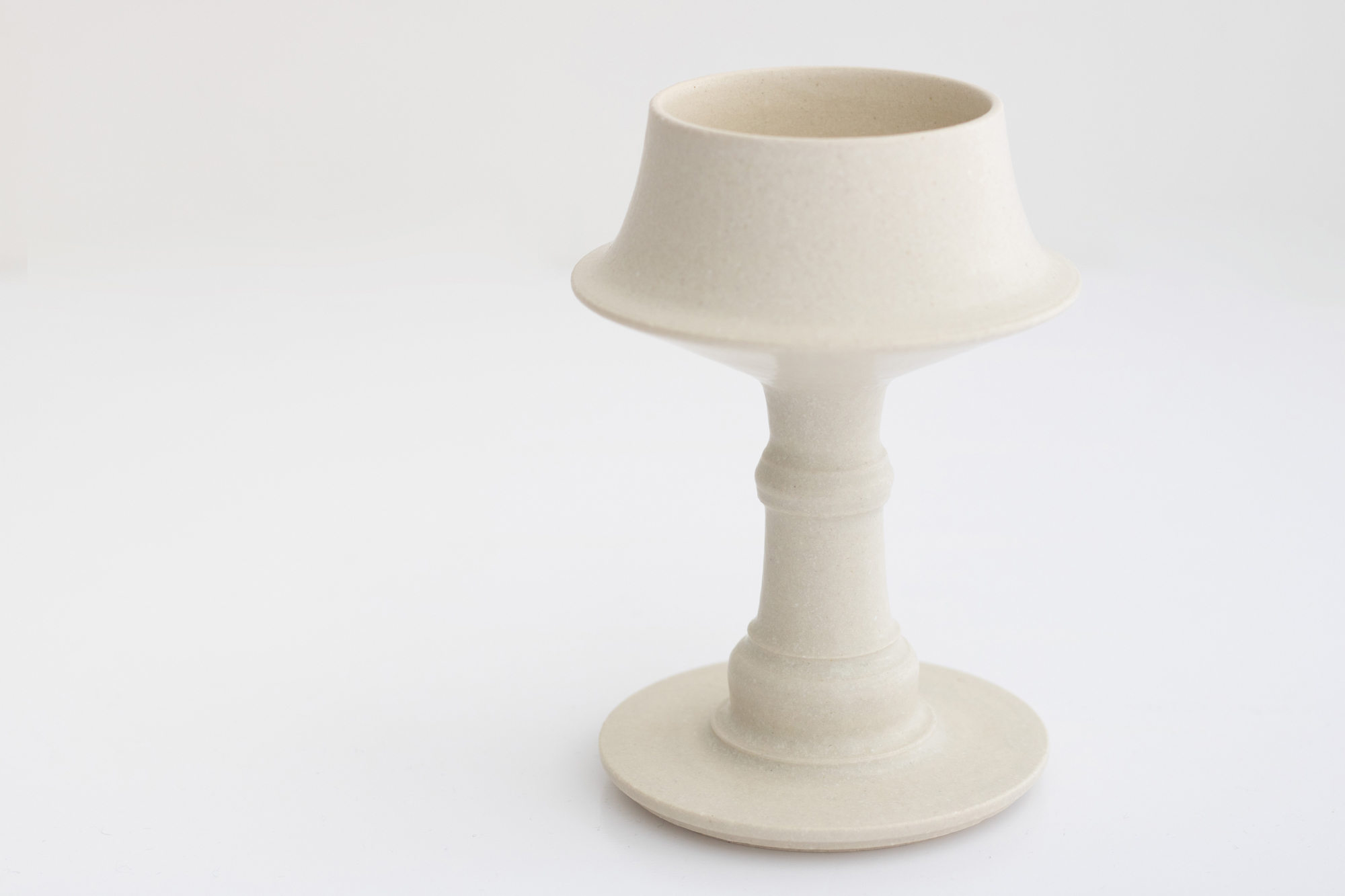 +g 竹口要-高腳碗型燭台 象牙色Ｃ