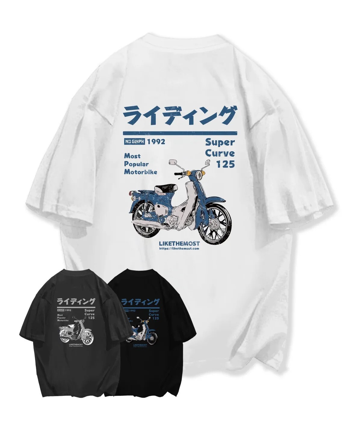 【OWN】LIKE THE MOST 短袖上衣 日式 機車 休閒 流行 夏季服飾 不分男女 白色 黑色 灰色