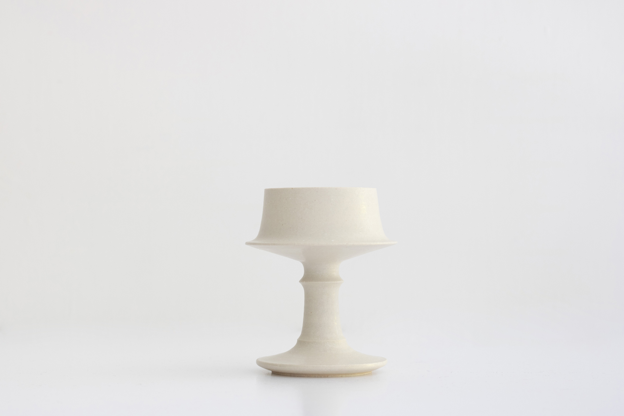 +g 竹口要-高腳碗型燭台 象牙色Ｄ