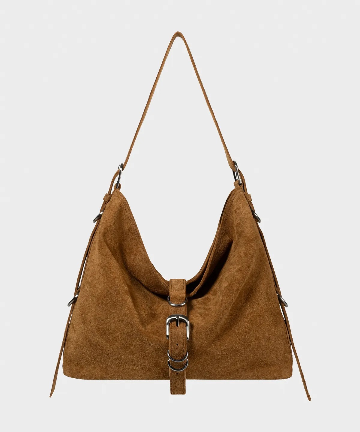 KHIHO DIDI BELTED BIG BAG(2-WAY) suede