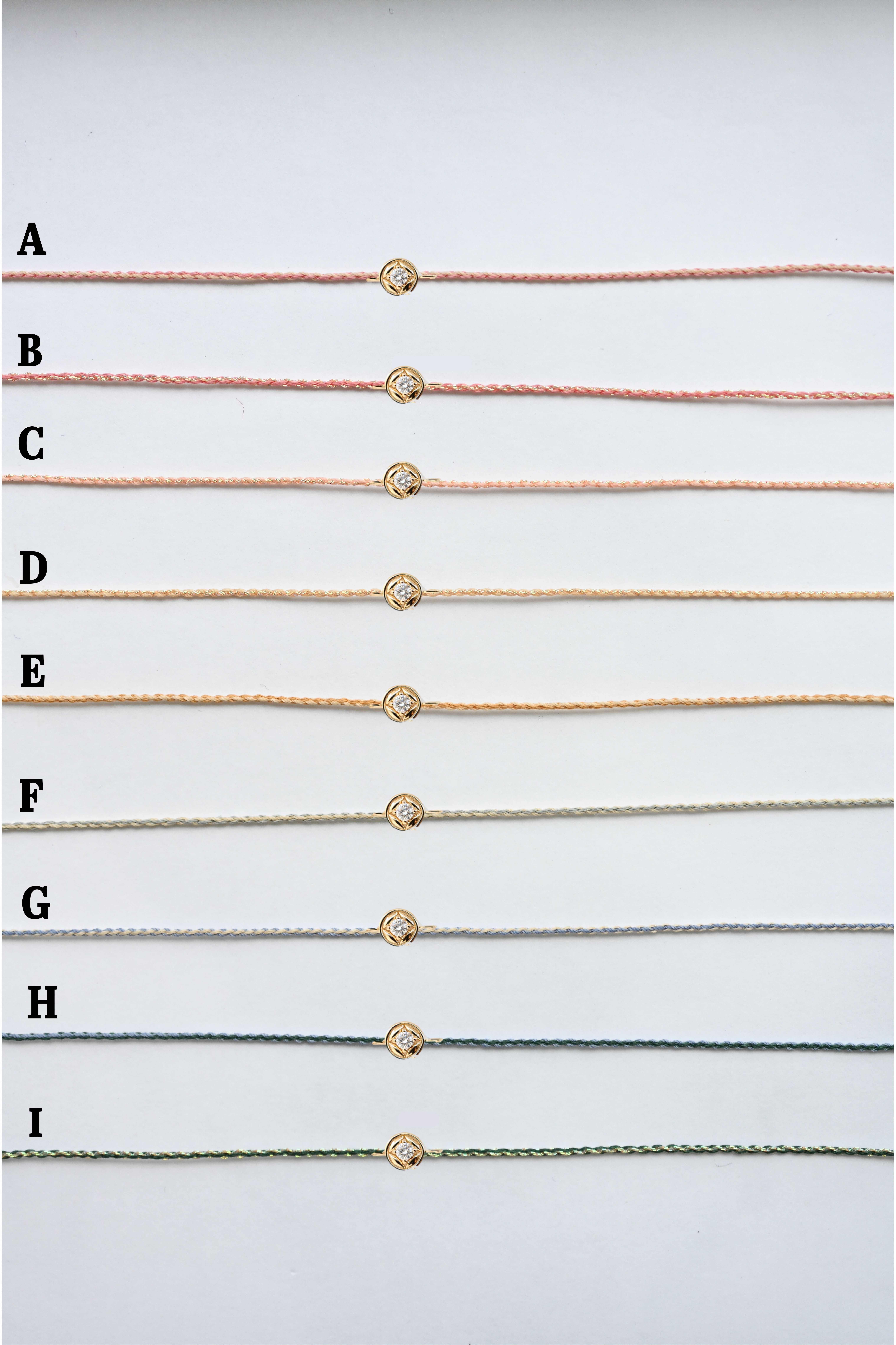 18K Fortune Coin Diamond String Bracelet