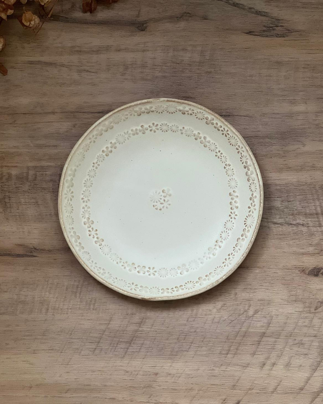 Mashiko ware kinari Wreath Plate L｜Wakasama