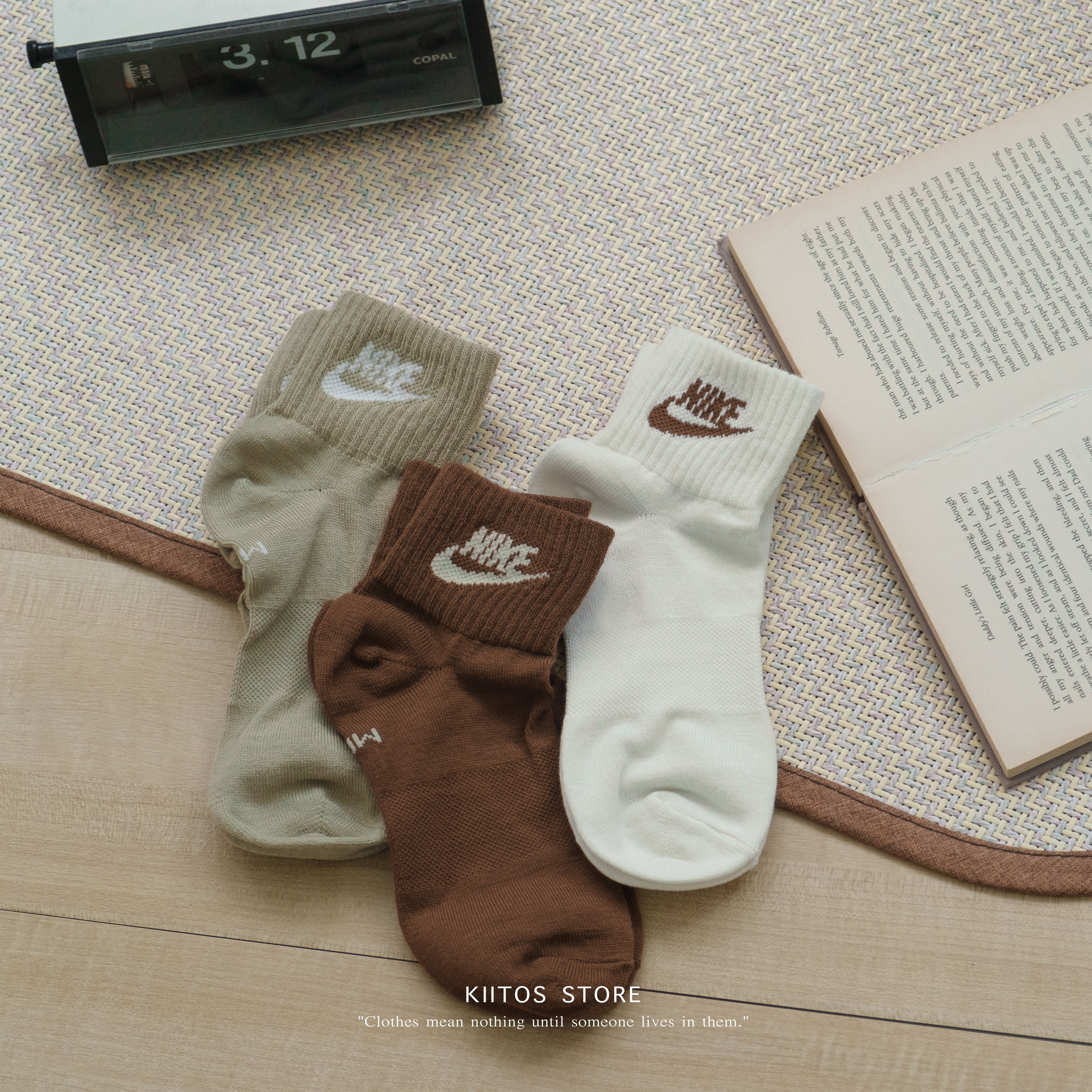 Nike Socks 襪子 中筒襪 咖啡色 奶茶色 白色 三色 DX5074-904