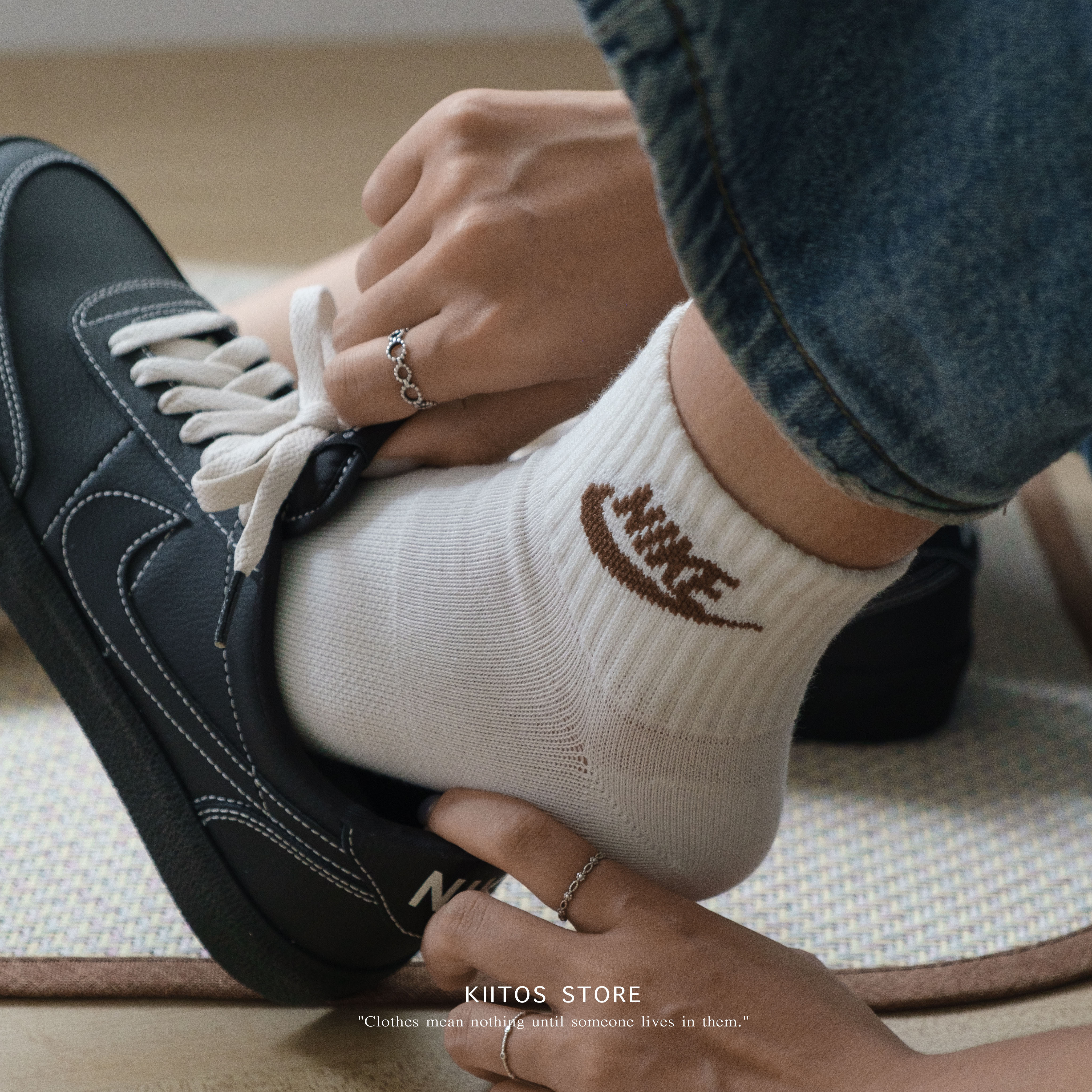 Nike Socks 襪子 中筒襪 咖啡色 奶茶色 白色 三色 DX5074-904