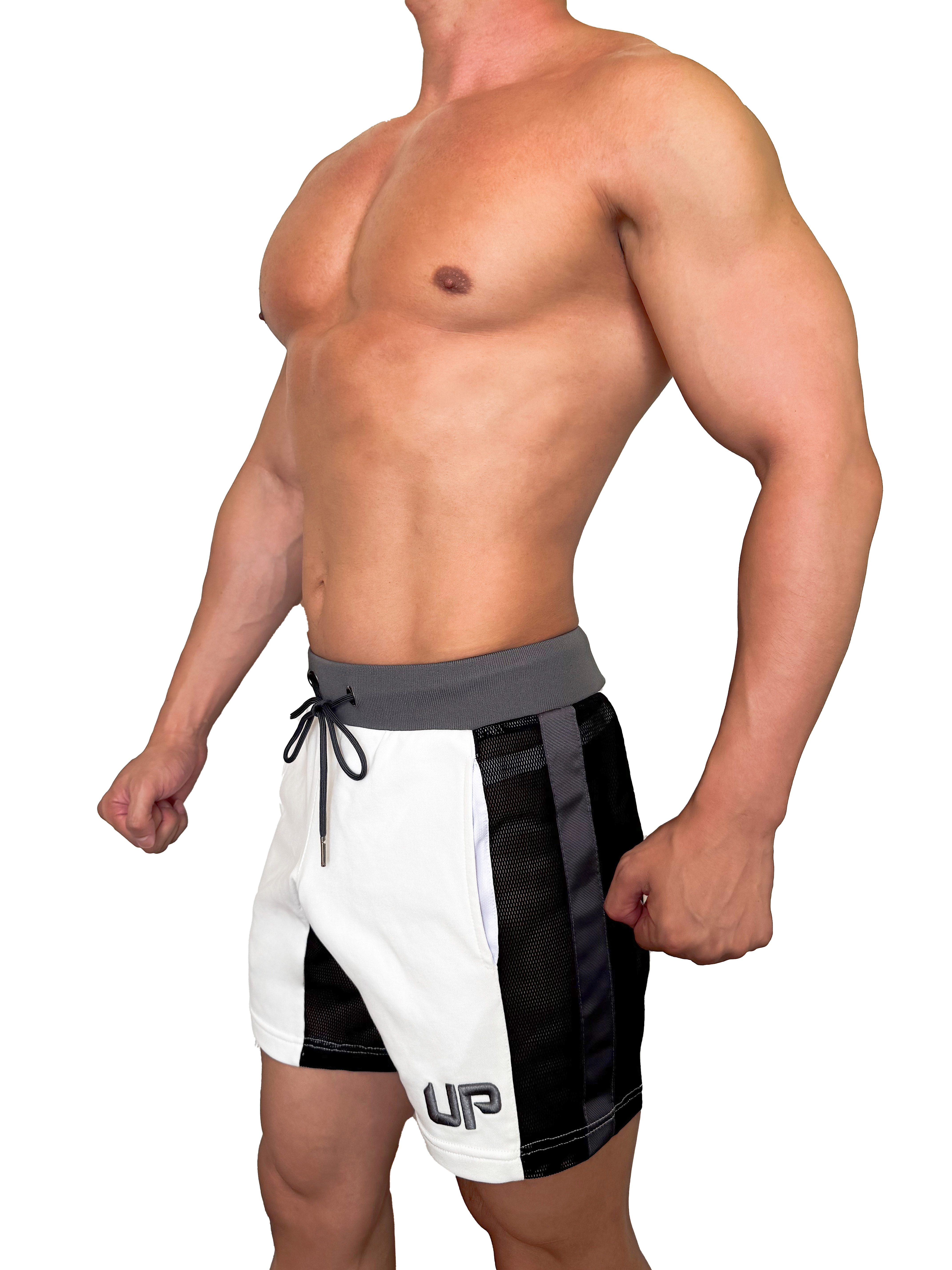 2025 全新系列 - UP For Fun Cross 透視棉短褲 米白/鋼灰