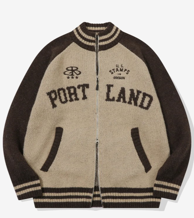 CPGN STUDIO / [2-WAY] Portland legrun knit zip-up / brown /  JUL25