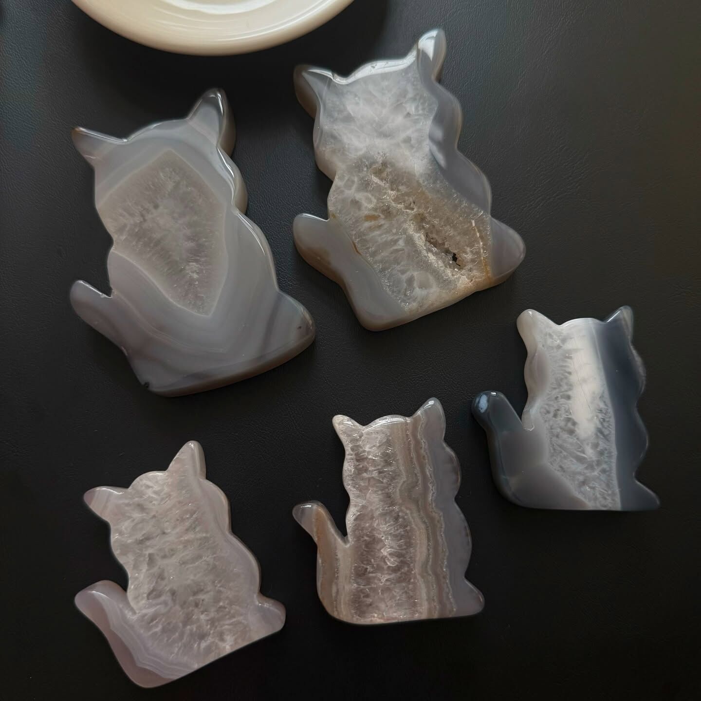 [原石] 瑪瑙晶洞 貓咪 水晶擺件
