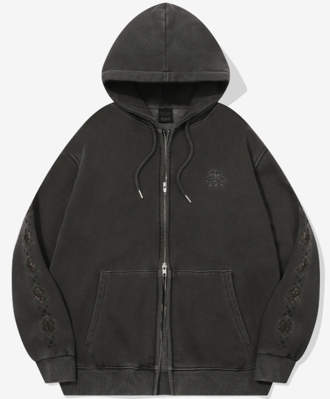 CPGN STUDIO / [2-WAY] skirt sleeve pigment hooded zip-up / smoke black /  JUL25