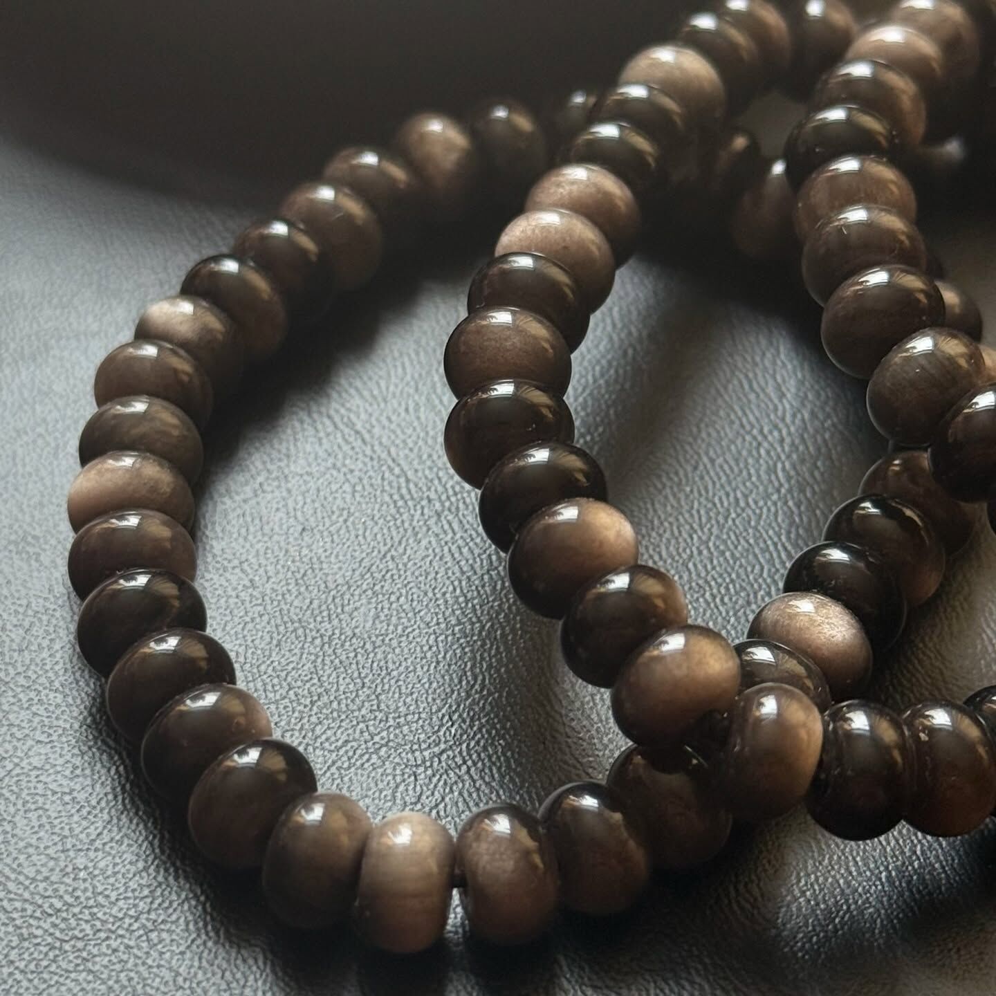 [原石] 銀曜石 算盤珠手串 水晶手串