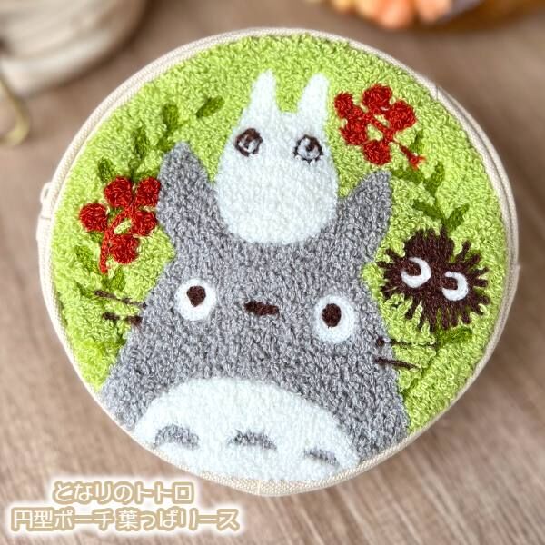 『吉卜力工作室』 龍貓  樹葉花環刺繡收納袋