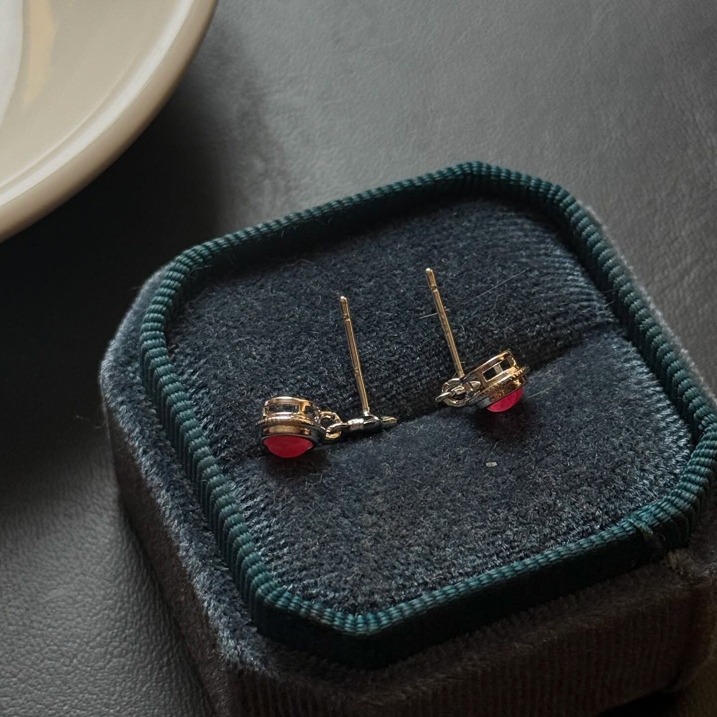 [原石] 菱錳礦 / 紅紋石 925銀耳環 水晶耳環