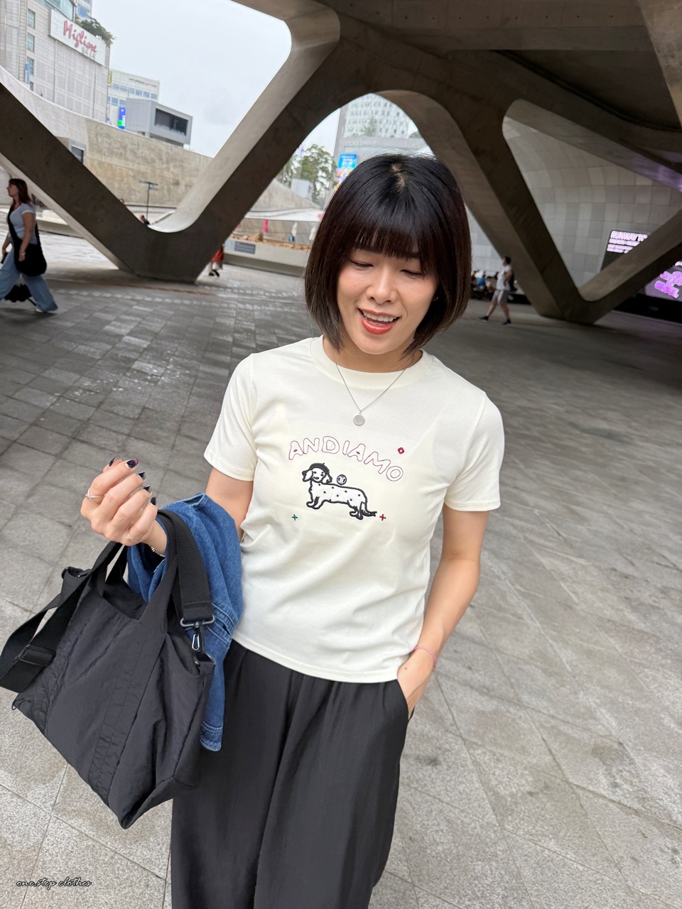 正韓Andiamo 刺繡狗狗T (白)