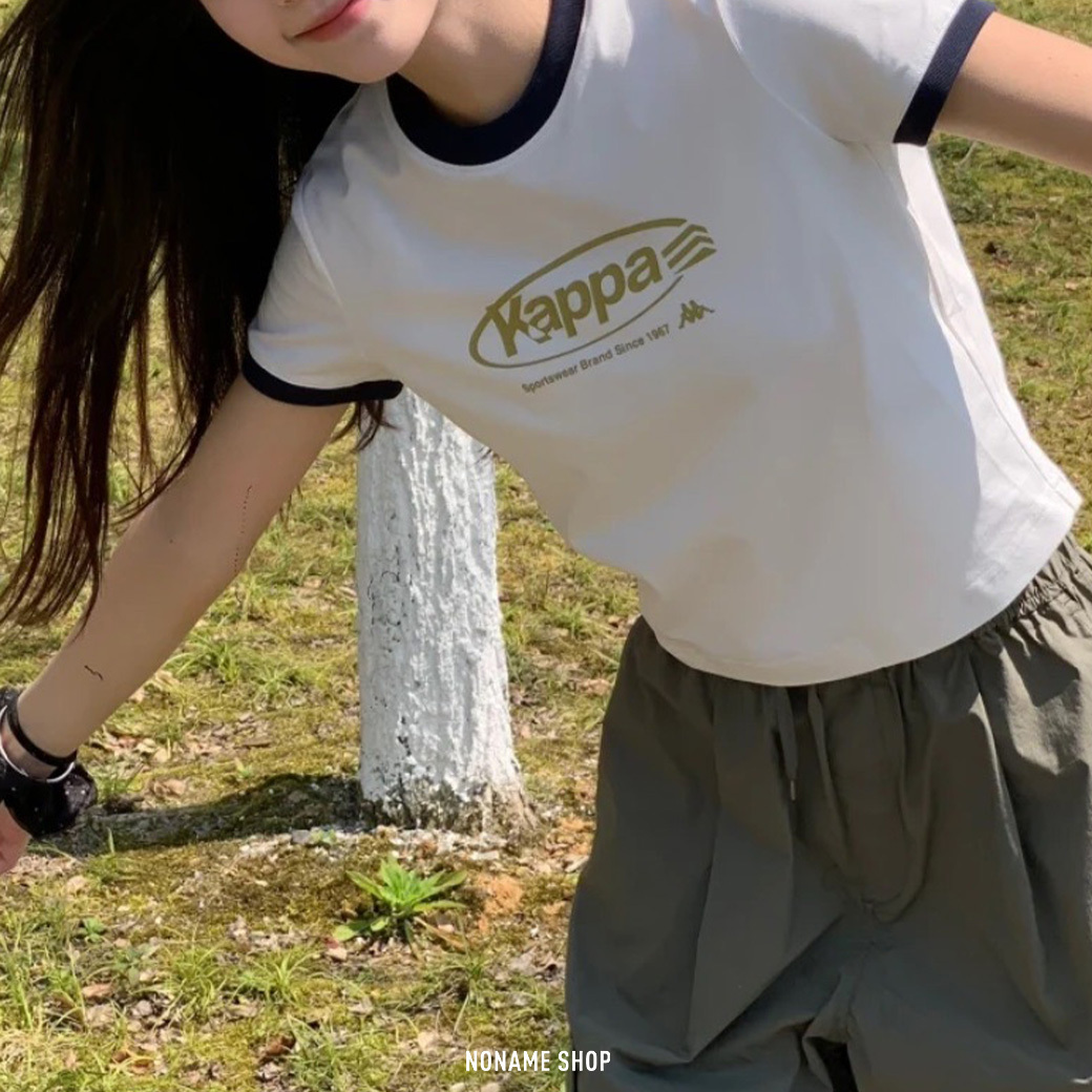 KAPPA PLAYER 運動生活系列 涼感 滾邊 微短版 短袖 三色 (女款)