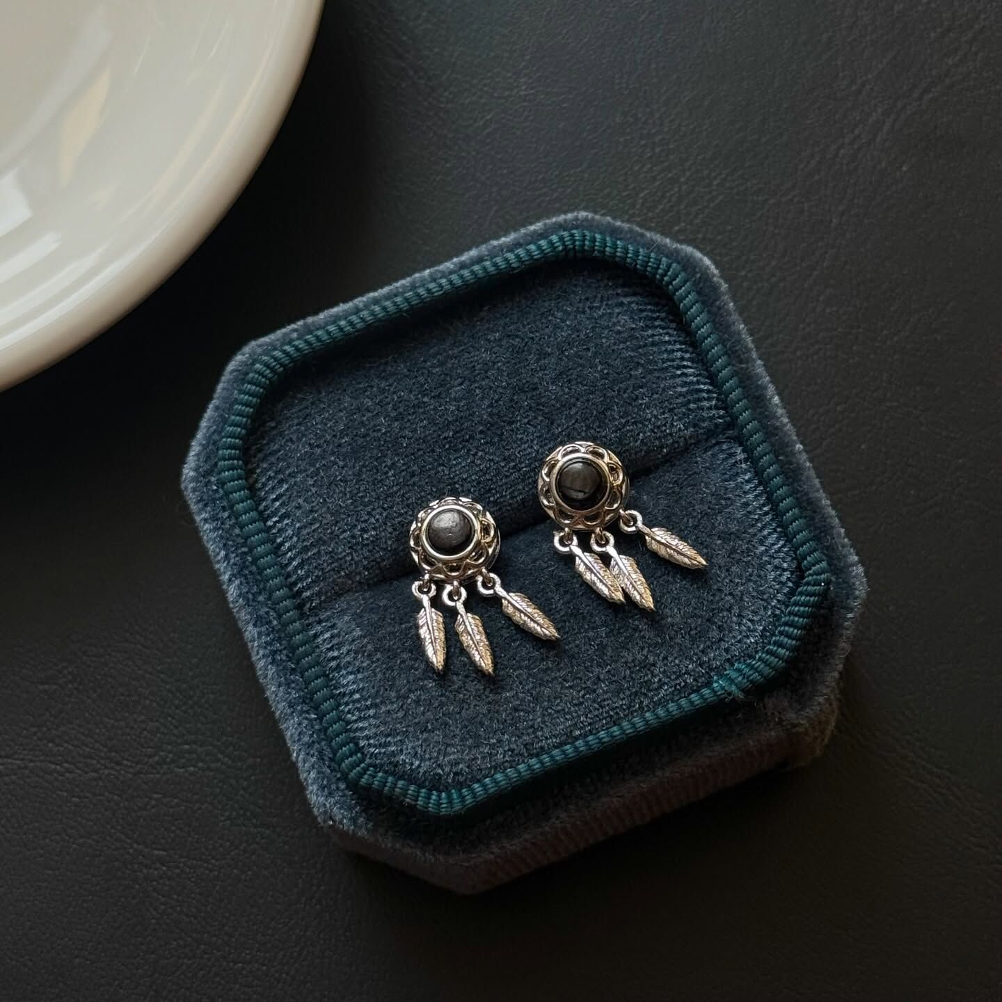 [原石] 金運石 捕夢網 925銀耳環 水晶耳環