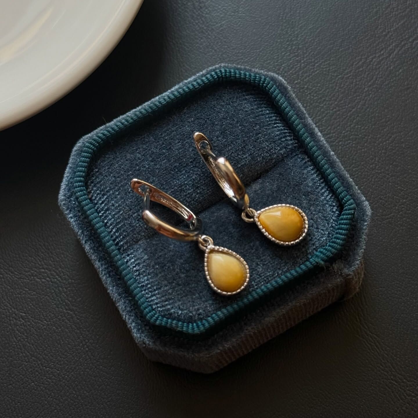 [原石] 玉化虎眼石 925銀耳環 水晶耳環