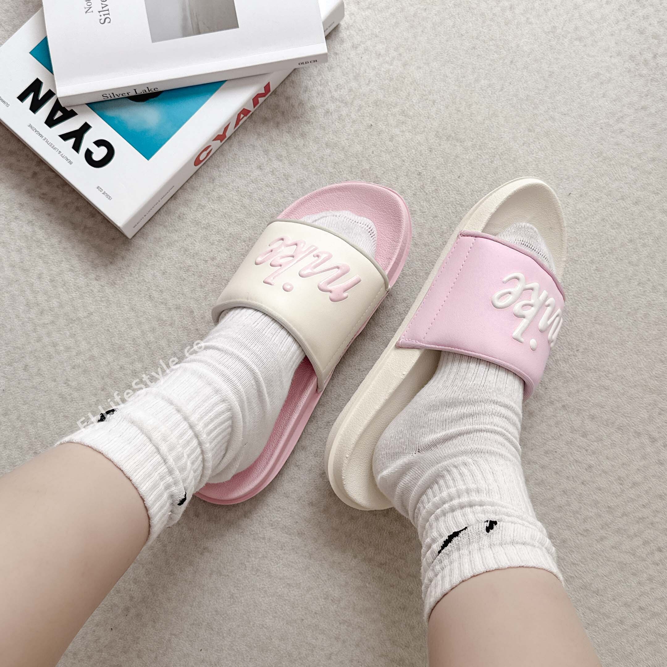 NIKE OFFCOURT SLIDE 白粉 粉紅 鴛鴦 撞色 海綿拖鞋 女鞋 FQ7646-104 / 預購