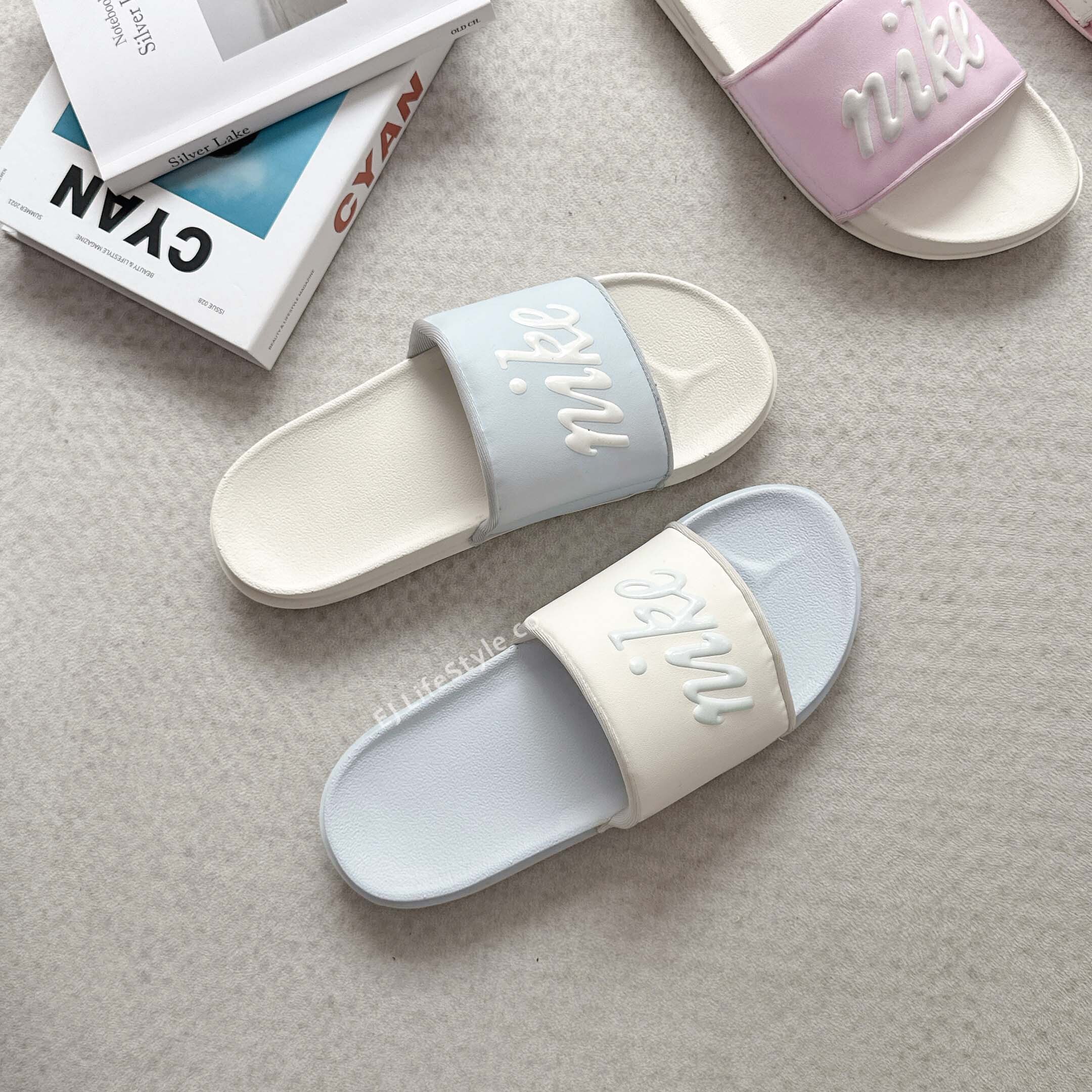 NIKE OFFCOURT SLIDE 白藍 寶寶藍 鴛鴦 撞色 海綿拖鞋 女鞋 FQ7646-103 / 預購