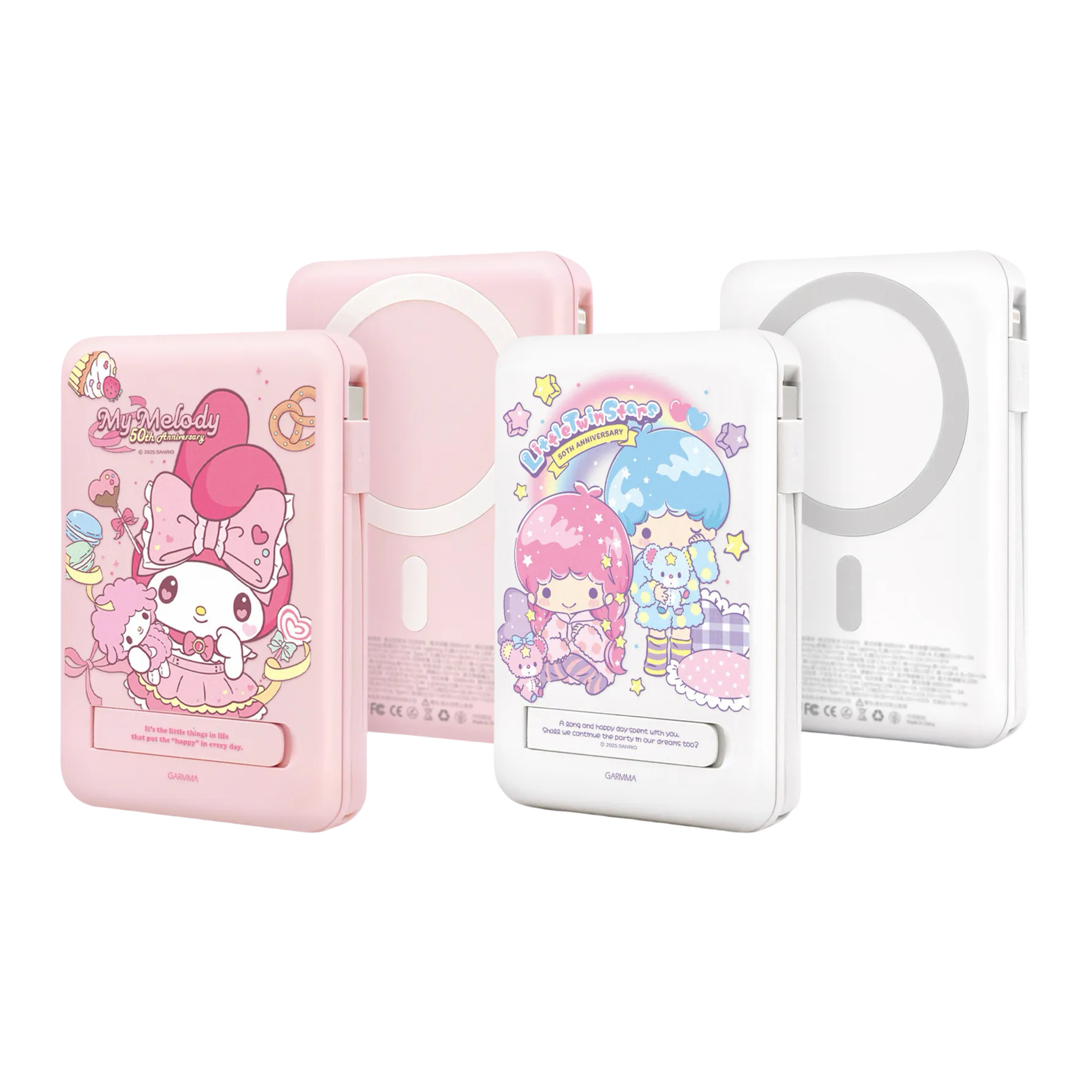 Garmma My Melody & Little Twin Stars 50th 10000系列磁吸帶線五合一行動電源