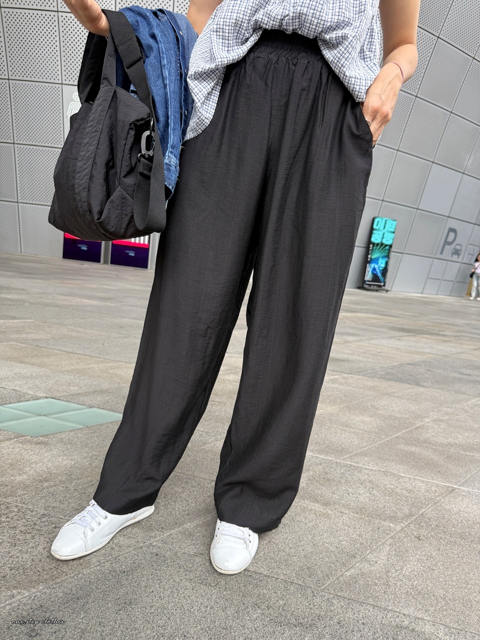 正韓超涼感紗質修飾滿分寬褲