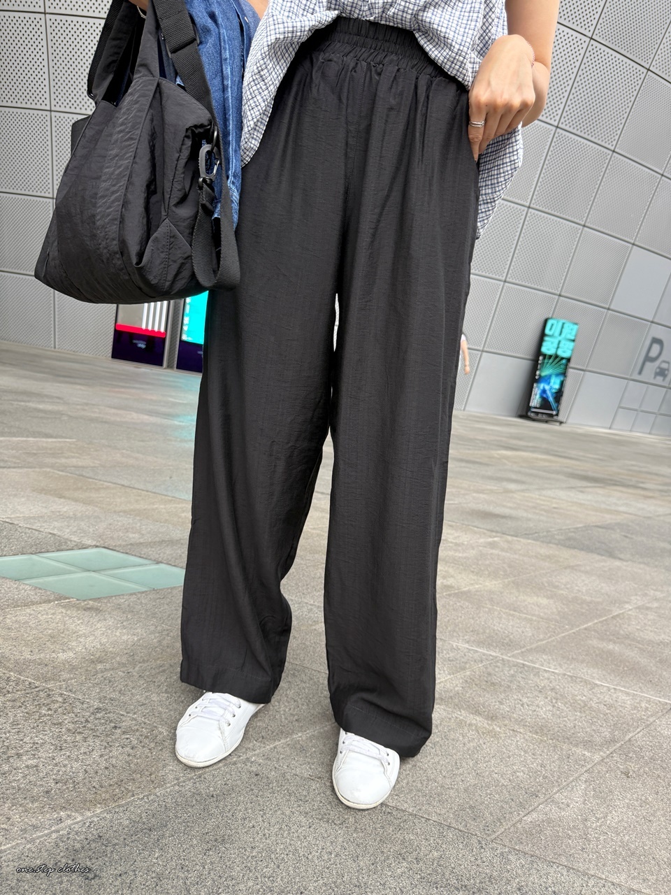 正韓超涼感紗質修飾滿分寬褲