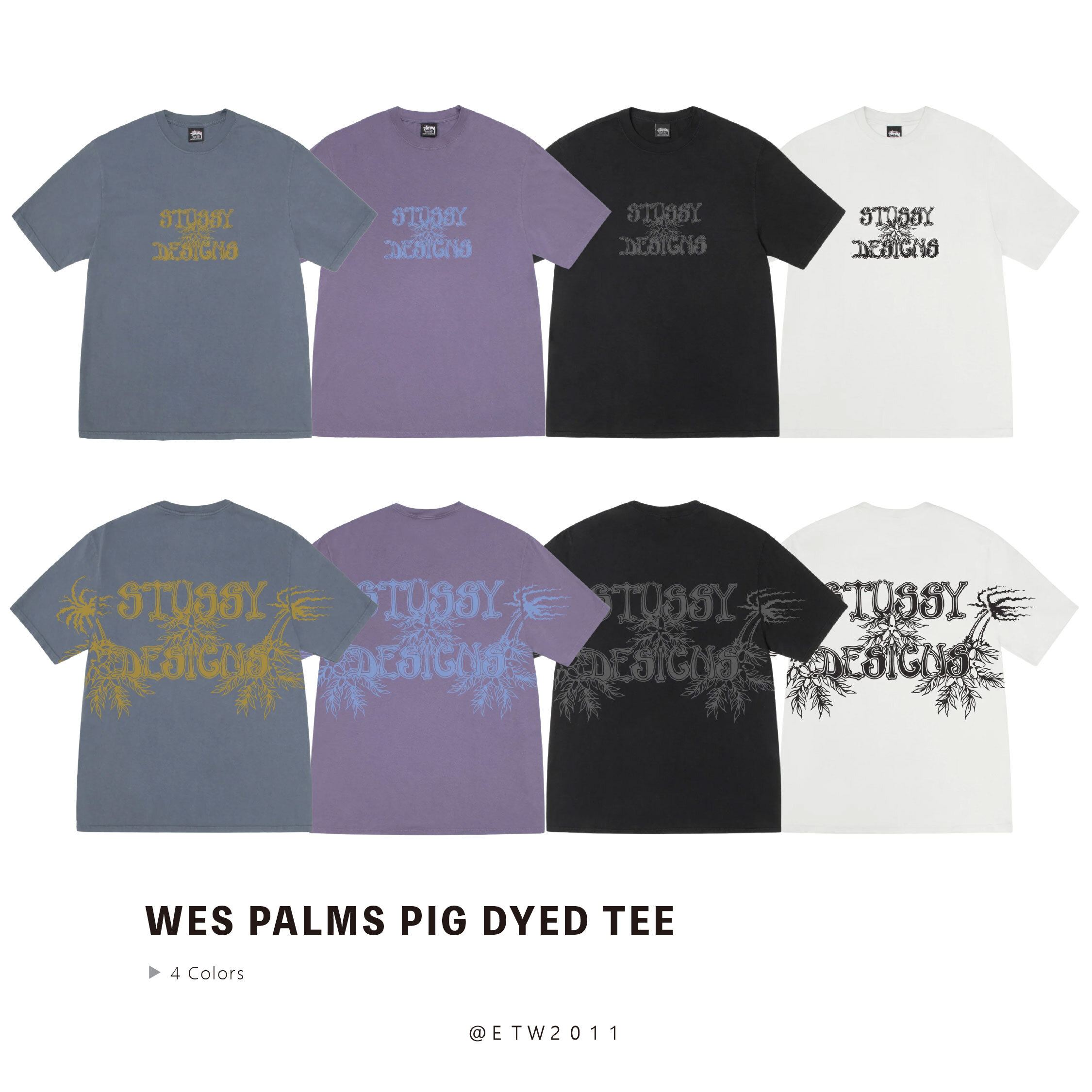 ☆ETW☆【EASY TO WEAR】Stussy 25SS WES PALMS PIG DYED TEE 美式 圖騰 棕櫚樹 短袖