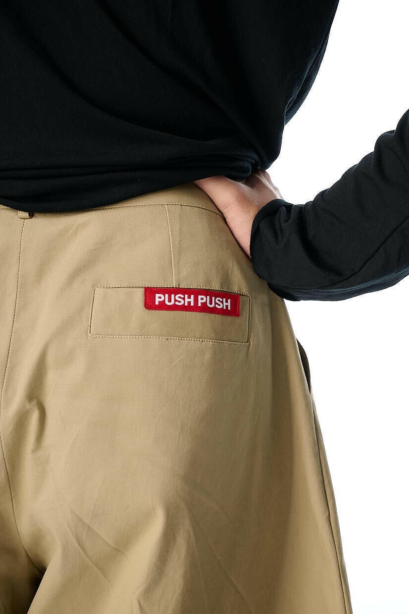 PUSH PUSH PP KHAKI PANTS 西裝寬鬆闊腿長褲黑卡其兩色
