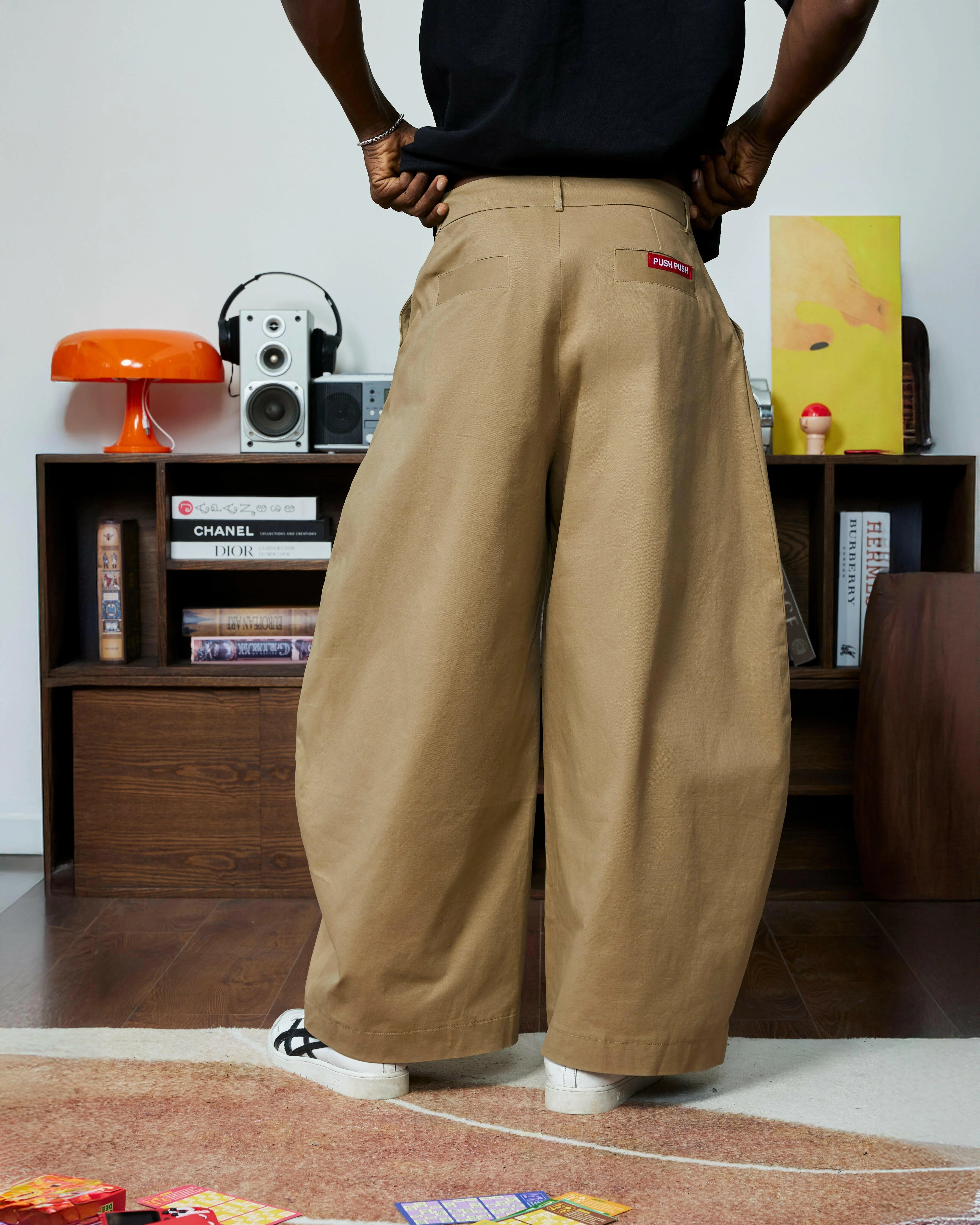 PUSH PUSH PP KHAKI PANTS 西裝寬鬆闊腿長褲黑卡其兩色