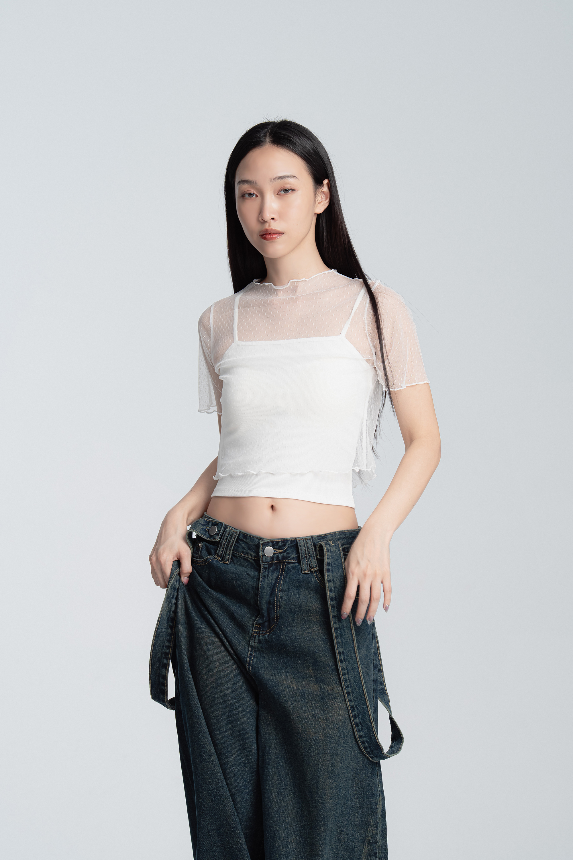 種子小點透膚短袖內搭 2色