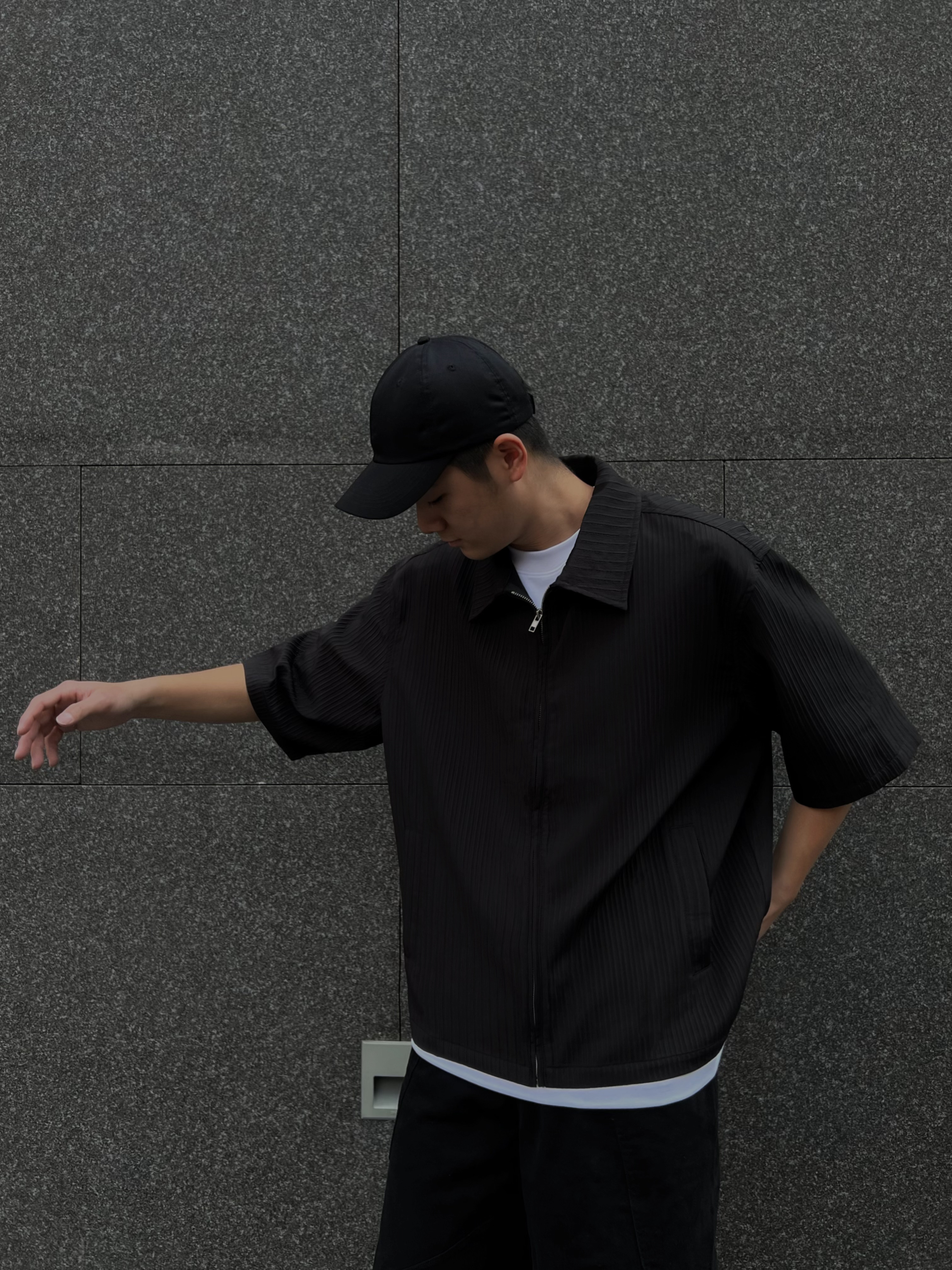 [1atm] 直坑紋-拉鍊襯衫