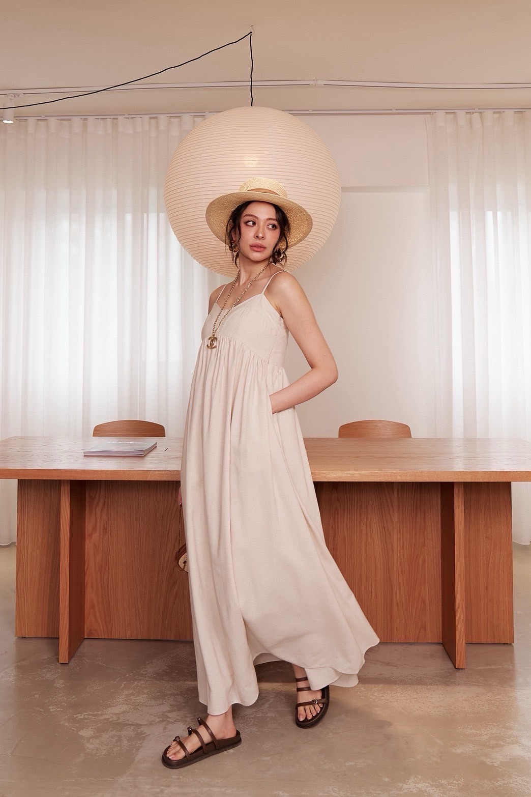 細肩桃心領長洋裝_AMISSA（米杏）