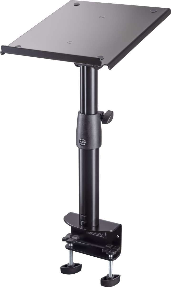 K&M 26778 Tiltable clamping desktop monitor stand